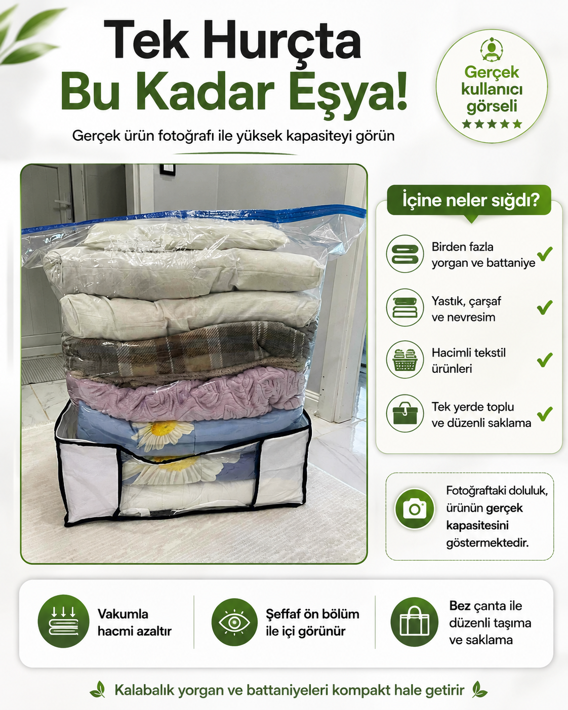 Gule Home 2'li Vakumlu Hurç Seti Large + XXLarge