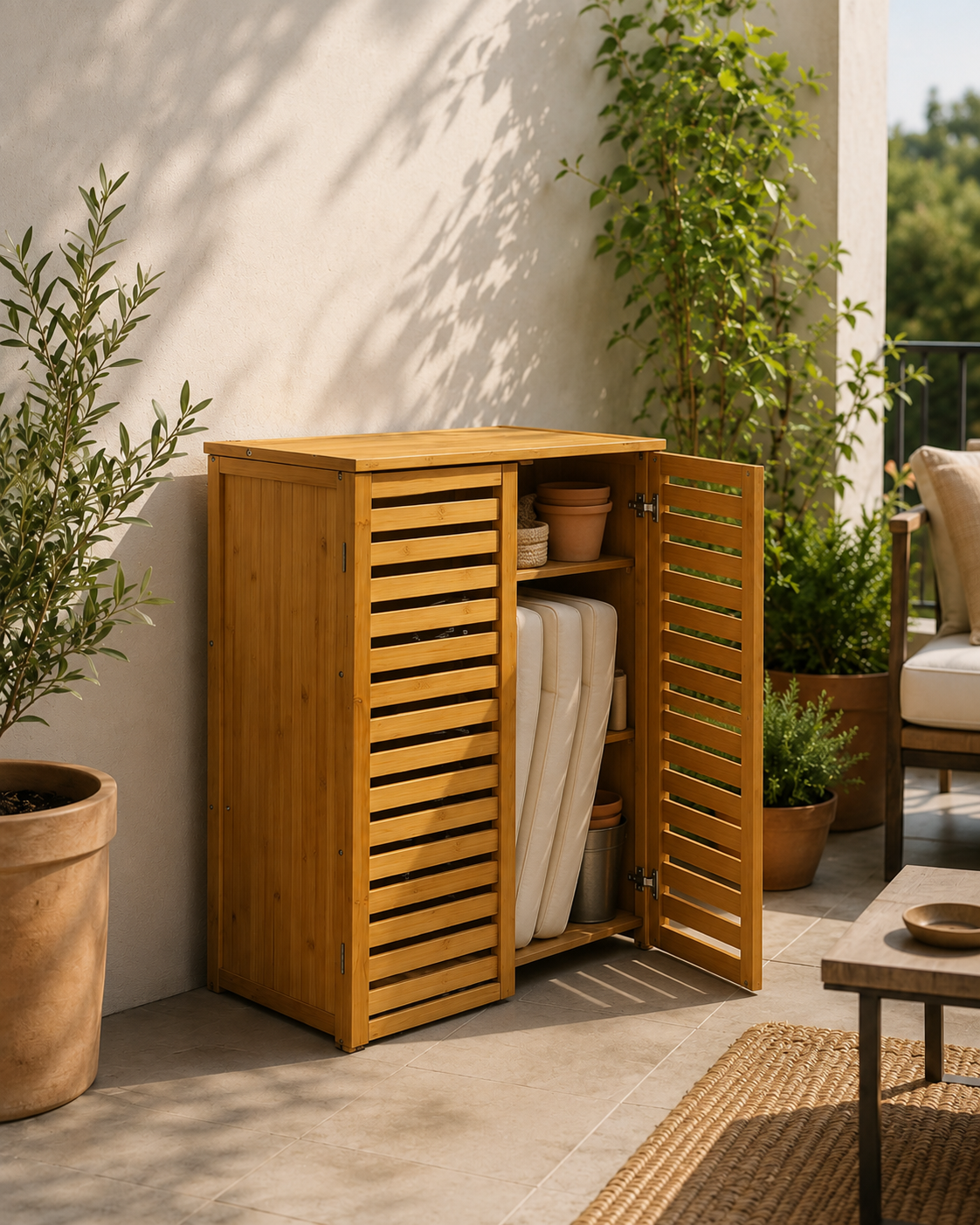 Gule Home Bambu Çok Amaçlı Dolap – Balkon, Banyo, Antre ve Yaşam Alanları İçin