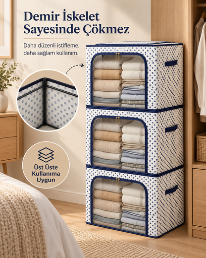 Gulehome 3'Lü Katlanabilir Demir İskeletli Düzenleyici Hurç