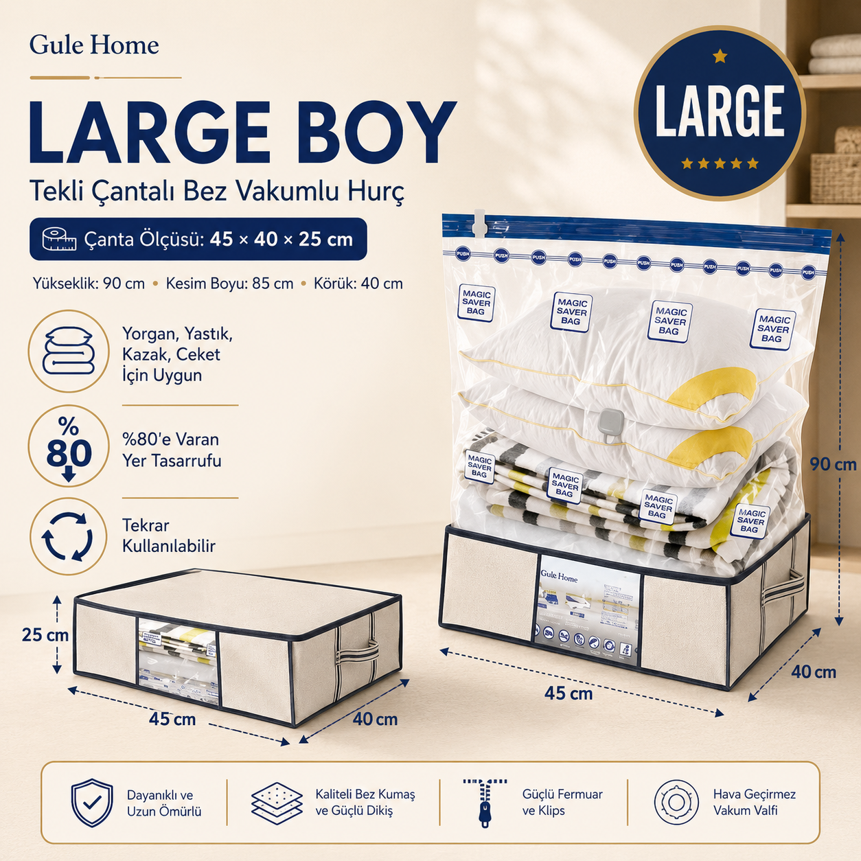 Gule Home Large Vakumlu Hurç